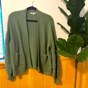 Madewell bobble sleeve open front cardigan